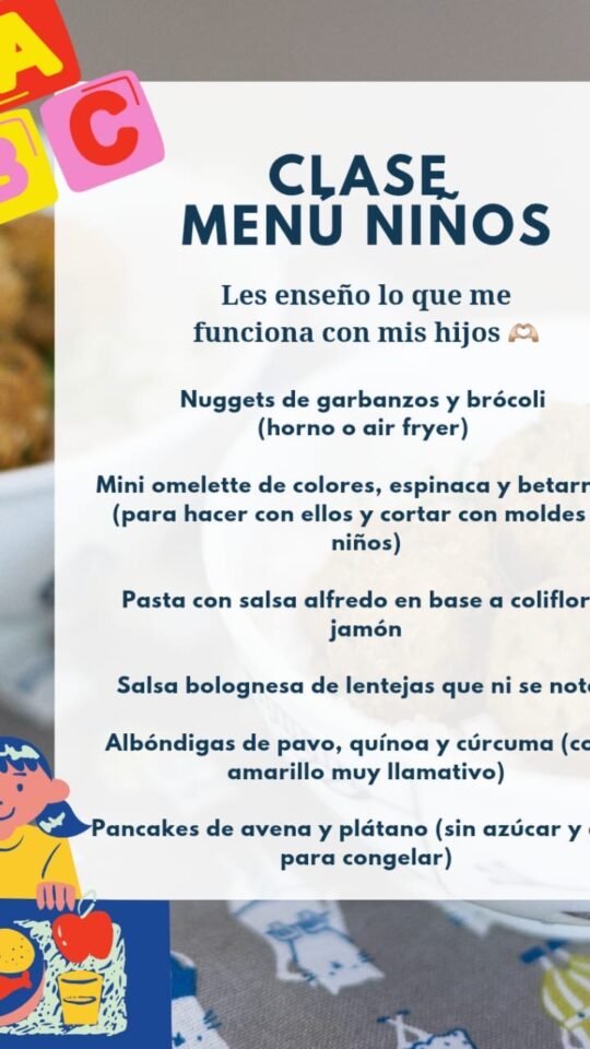 Clase de cocina: Menú para niños!