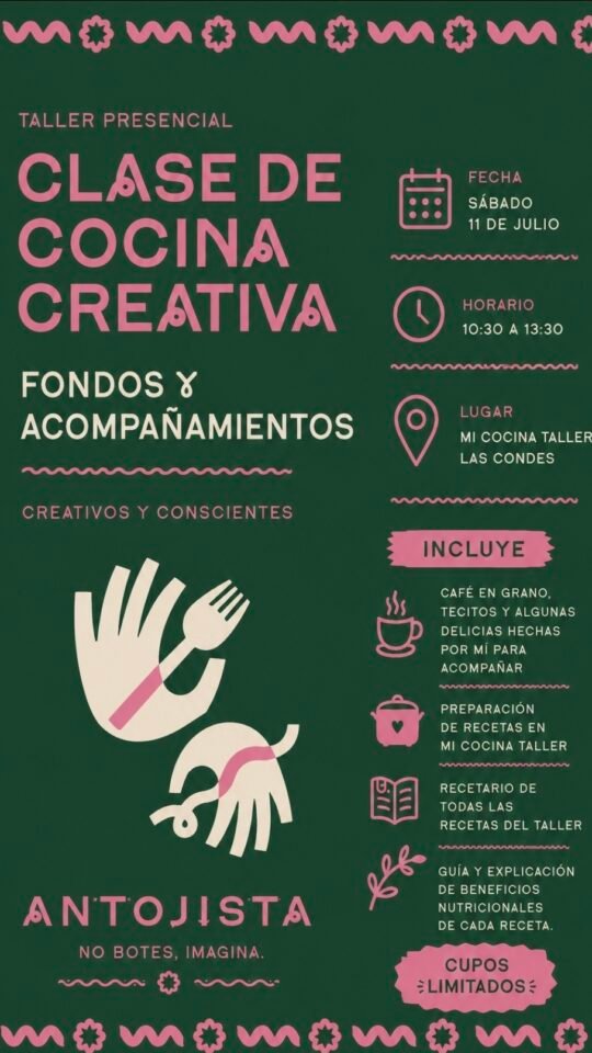 Clase de cocina creativa PRESENCIAL